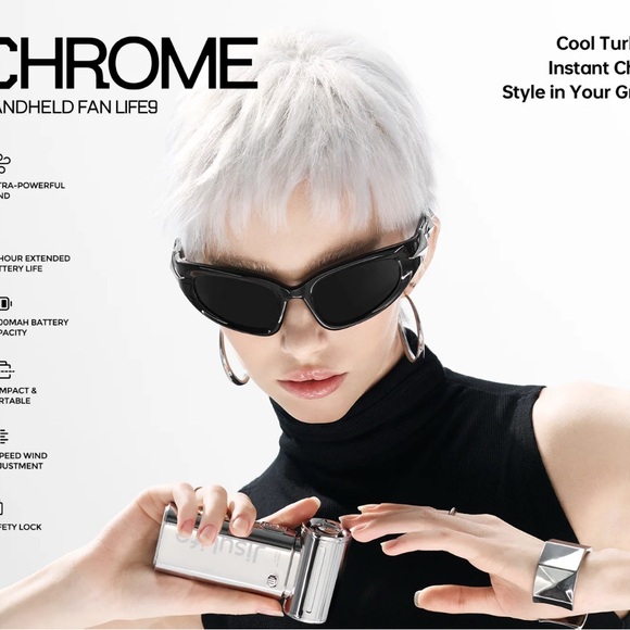 Silver Handheld Fan - Picture 5 of 6